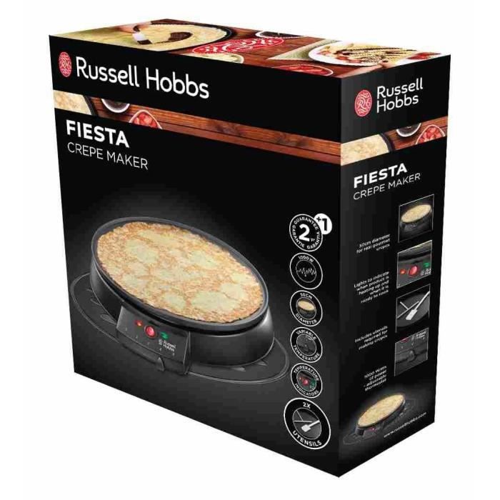 Crépiere - RUSSELL HOBBS - Classic - 20920-56 - 1000 W - Ø 3O cm - Thermostat : 5 positions - Noir