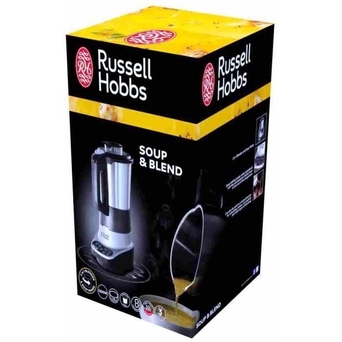 Blender chauffant - RUSSELL HOBBS Soup & Blend 2-en-1 - 800 W - Bol inox 1,75 L - 8 programmes - 21480-56