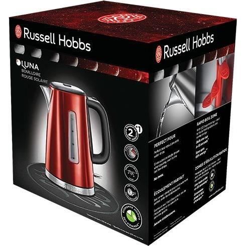 Bouilloire Electrique 1.7L Luna - RUSSELL HOBBS - Ébullition Rapide - Rouge