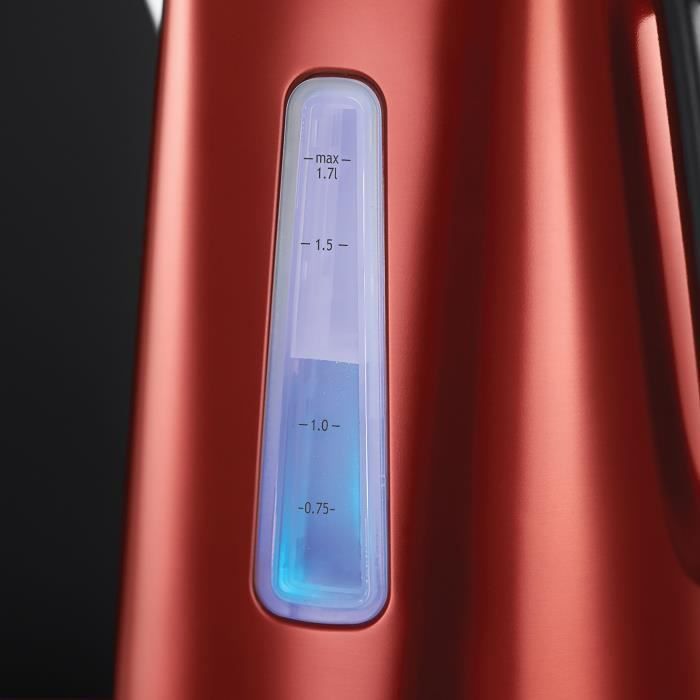 Bouilloire Electrique 1.7L Luna - RUSSELL HOBBS - Ébullition Rapide - Rouge