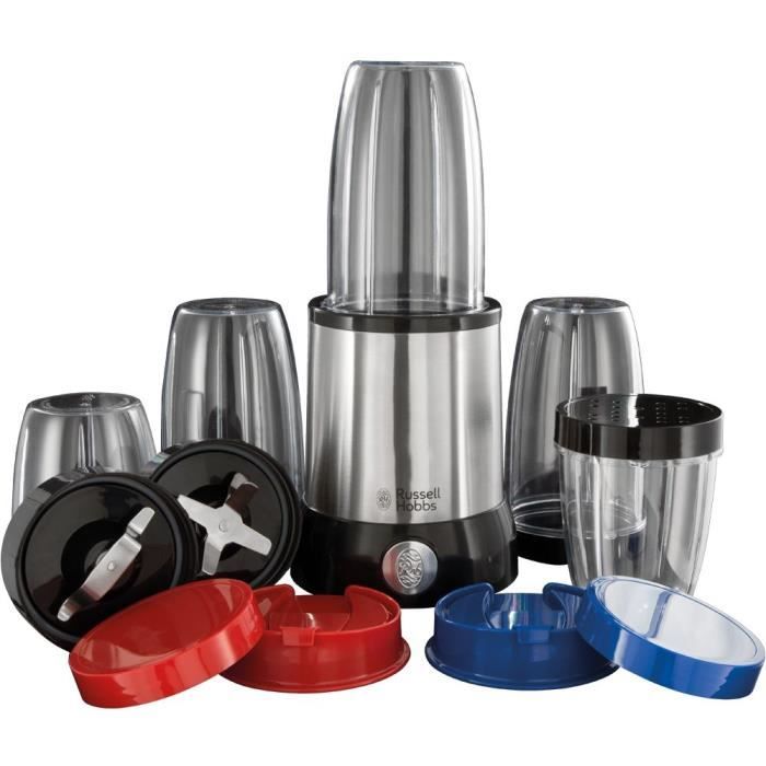 Blender - RUSSELL HOBBS - Nutri Boost 23180-56 - Mixeur 700 W - 15 accessoires - 3 bols (700ml) - 2 bols (350ml)