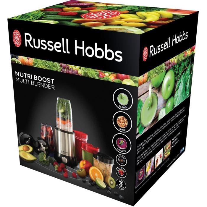 Blender - RUSSELL HOBBS - Nutri Boost 23180-56 - Mixeur 700 W - 15 accessoires - 3 bols (700ml) - 2 bols (350ml)