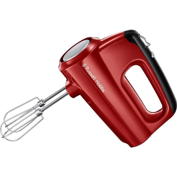 Batteur électrique - RUSSELL HOBBS - Desire 24670-56 - 350 W - 5 vitesses + Turbo - Rouge / Noir