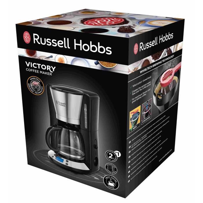 Cafetiere Filtre - RUSSELL HOBBS - Victory 24030-56 - 1100 W - 1.25 L - Programmable - Technologie WhirlTech