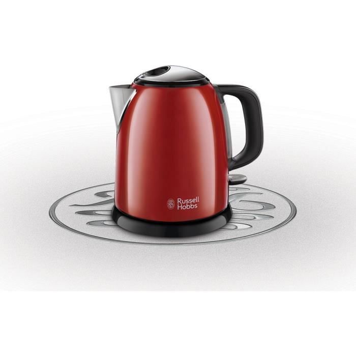 Bouilloire Compacte Rouge - RUSSELL HOBBS 24992-70 - Capacité 1L - Filtre Anti-Calcaire Amovible