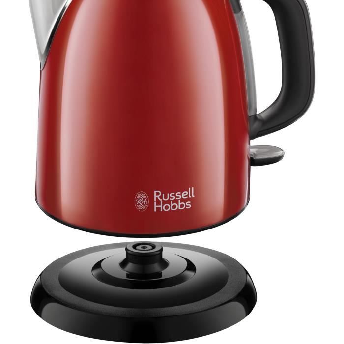 Bouilloire Compacte Rouge - RUSSELL HOBBS 24992-70 - Capacité 1L - Filtre Anti-Calcaire Amovible