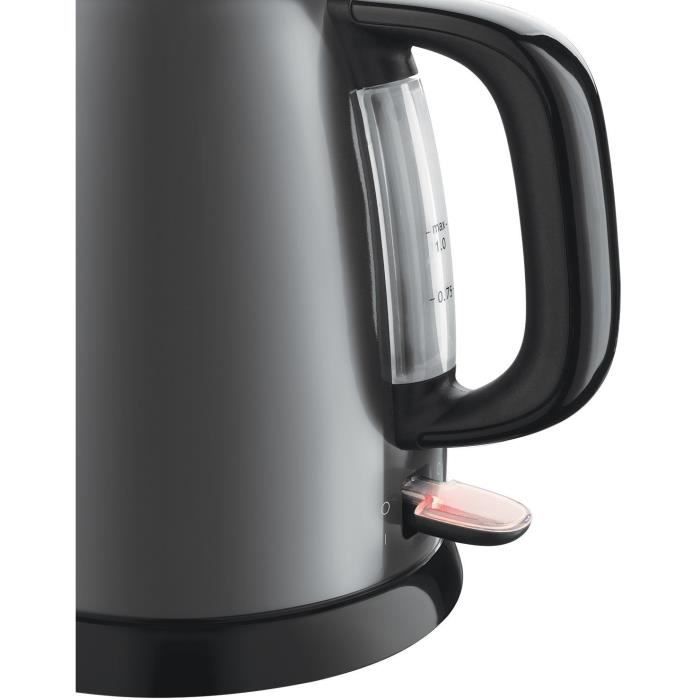 RUSSELL HOBBS 24993-70 Bouilloire Compacte Colours Plus Capacité 1 L Filtre Anti-Calcaire Amovible Lavable - Gris