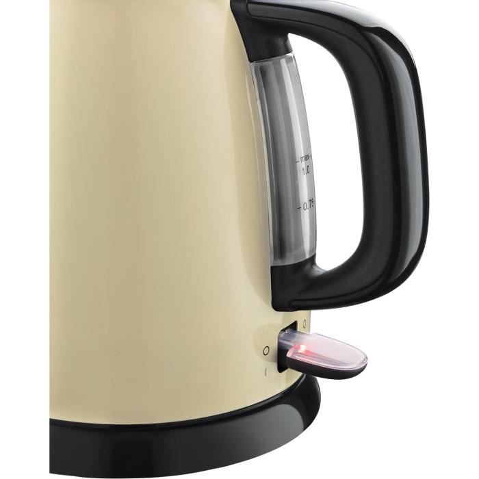 Bouilloire Compacte Russell Hobbs 24994-70 Colours Plus - 1L, Rapide, Filtre Anti-Calcaire, Creme