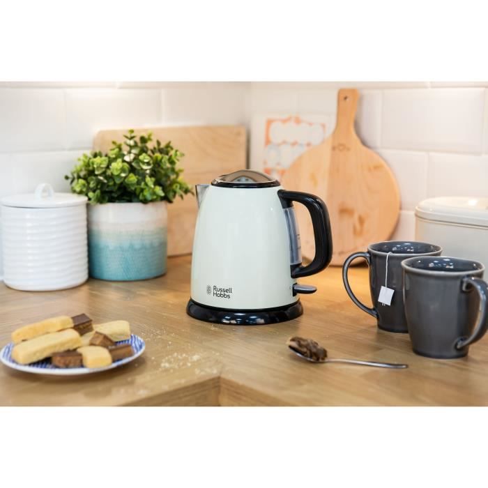 Bouilloire Compacte Russell Hobbs 24994-70 Colours Plus - 1L, Rapide, Filtre Anti-Calcaire, Creme