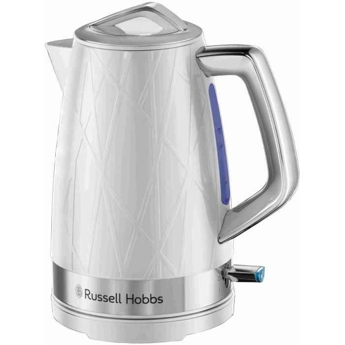 Bouilloire - RUSSELL HOBBS - Structure Blanc - 2400 W - 1.7 L - Zones d'ébullition rapide - Économie d'énergie - Éclairage LED