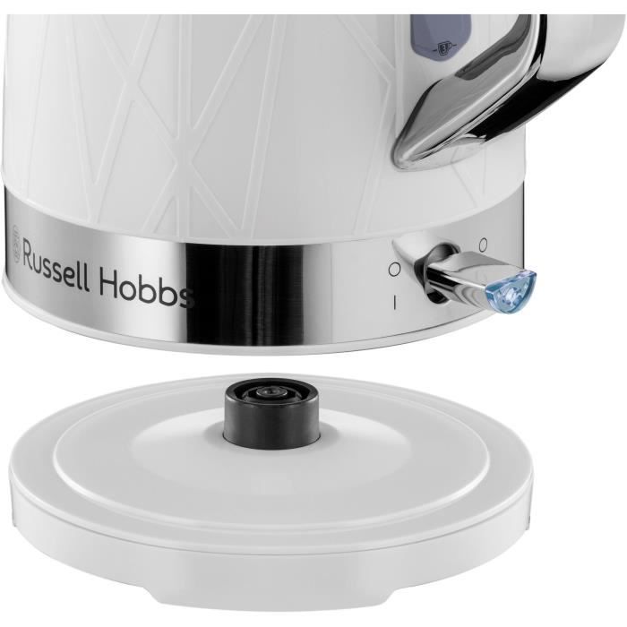 Bouilloire - RUSSELL HOBBS - Structure Blanc - 2400 W - 1.7 L - Zones d'ébullition rapide - Économie d'énergie - Éclairage LED