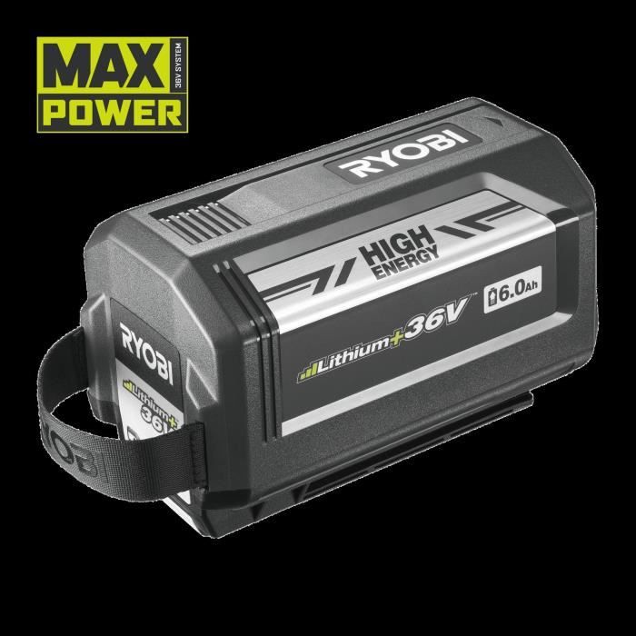 RYOBI - 1 batterie lithium+ 36V MAXPOWER 6,0 Ah High Energy - gestion individuelle de charge/décharge des cellules - RY36B60B