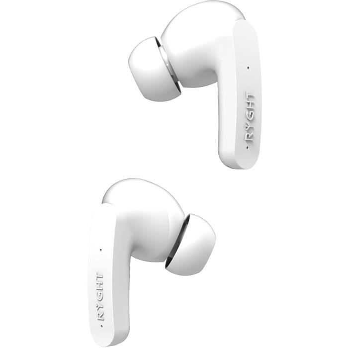 RYGHT PULSE ANC - Ecouteurs sans fil bluetooth intra auriculaire avec Boitier (BLANC)