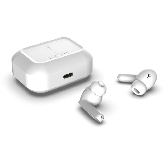 RYGHT PULSE ANC - Ecouteurs sans fil bluetooth intra auriculaire avec Boitier (BLANC)