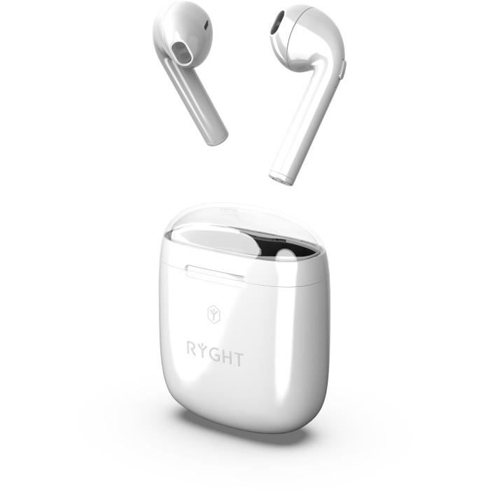 Ecouteurs sans fil Bluetooth - RYGHT - JANTA - Blanc