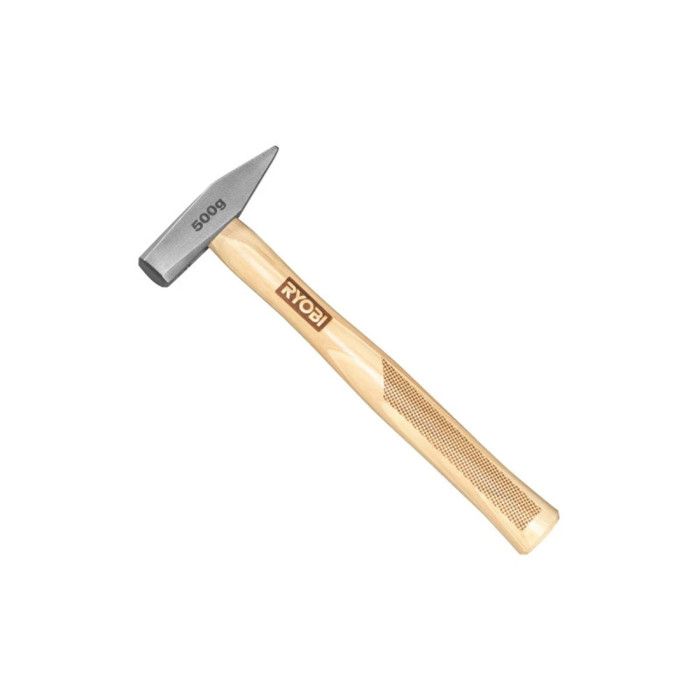 Marteau de serrurier - RYOBI - 500g - Acier trempé - Poignée ergonomique - Marron