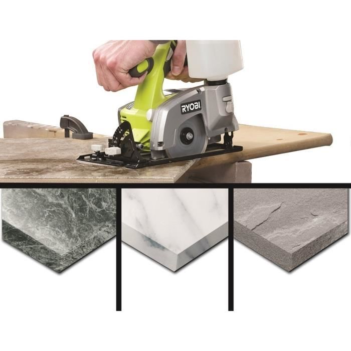 RYOBI - Scie a carrelage / matériaux 18V ONE+ - céramique - granit - marbre - béton - 102 mm x 16 mm + 1 disque diamant - LTS180M