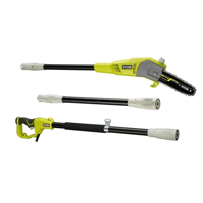 RYOBI - Élagueur sur perche 750 W - guide 25 cm incliné a 15° - 10 m/s - tube d'extension 90 cm fourni - RPP755E