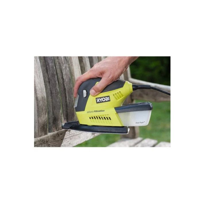 RYOBI - Ponceuse triangulaire 100 W - 12 000 osc/min - 169 x 100 mm - Livrée en sac de transport avec 20 abrasifs - RPS100-SA20