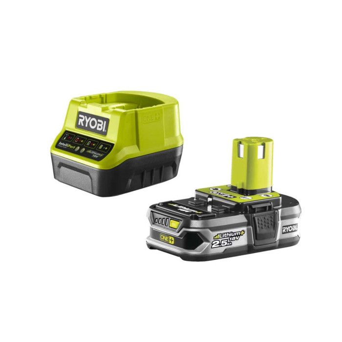 RYOBI - 1 batterie lithium+ 18V ONE+ 2,5 Ah et 1 chargeur rapide 2,0 A - RC18120-125