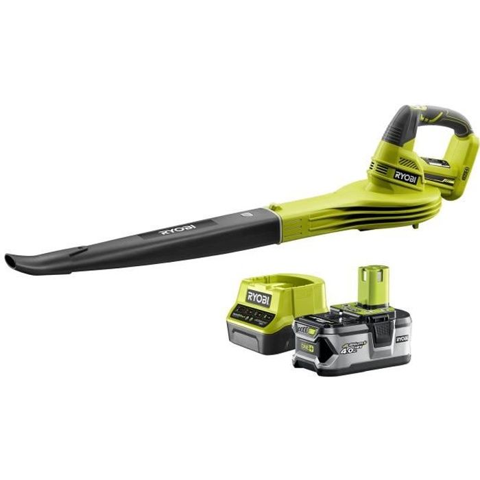 RYOBI - Souffleur 18V ONE+ - vitesse max. soufflerie 245 km/h - 2,6 m³/min - 1 batterie 18V 4,0 Ah et 1 chargeur - RBL1820S40F