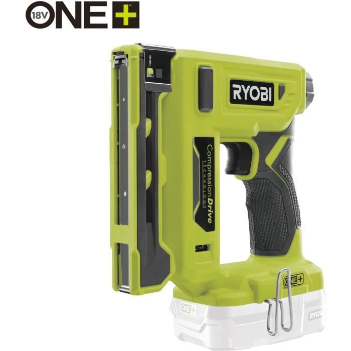 RYOBI - Agrafeuse 18V ONE+ - agrafes dos 9,4 mm, longueur 6,35 mm a 14,3 mm - chargeur 90 agrafes + Agrafes et crochet - R18ST50-0