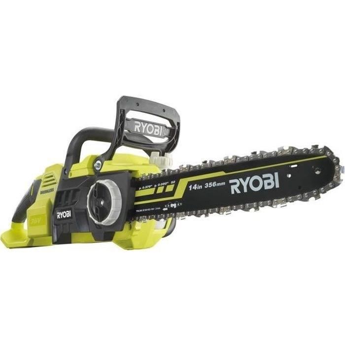 RYOBI - Tronçonneuse 36V MAXPOWER Brushless- guide 35 cm - 21 m/s - tendeur sans outil + batterie 5,0 Ah & chargeur - RY36CSX35A-150