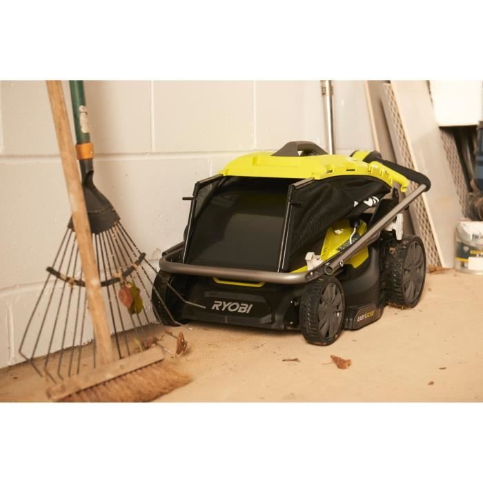 RYOBI - Tondeuse poussée 18V ONE+ - Brushless - Ø coupe 37 cm - ramassage et mulching + batterie 5,0 Ah & chargeur - RY18LMX37A-150