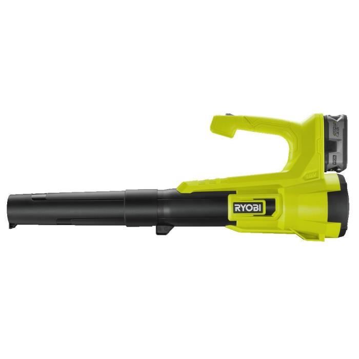 RYOBI - Souffleur 18V ONE+ Turbo Jet - soufflerie 145 km/h - débit air max. : 7,1 m³/min + batterie 4,0 Ah & chargeur - RY18BLA-140