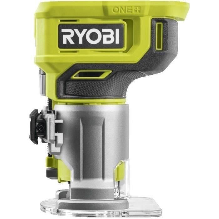 RYOBI - Affleureuse a bois 18V ONE+ - 30 000 tr/min - pince 6 mm - Avec 1 pince de 6 mm, 1 meche de coupe, clé, guide - RTR18-0