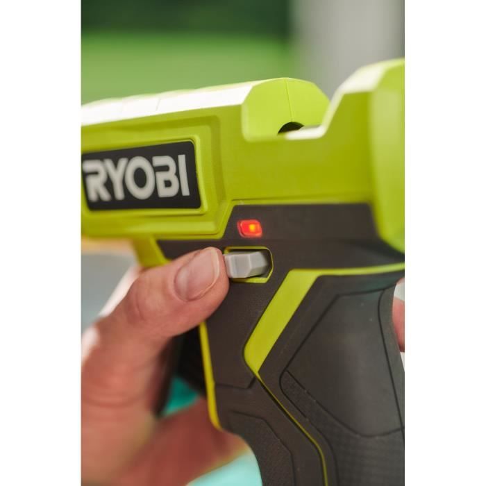 RYOBI - Pistolet a colle 18V ONE+ - chauffe en 3 min - indicateur de chauffe - diam. bâtons 12 mm - Avec 3 de colle - RGLU18-0