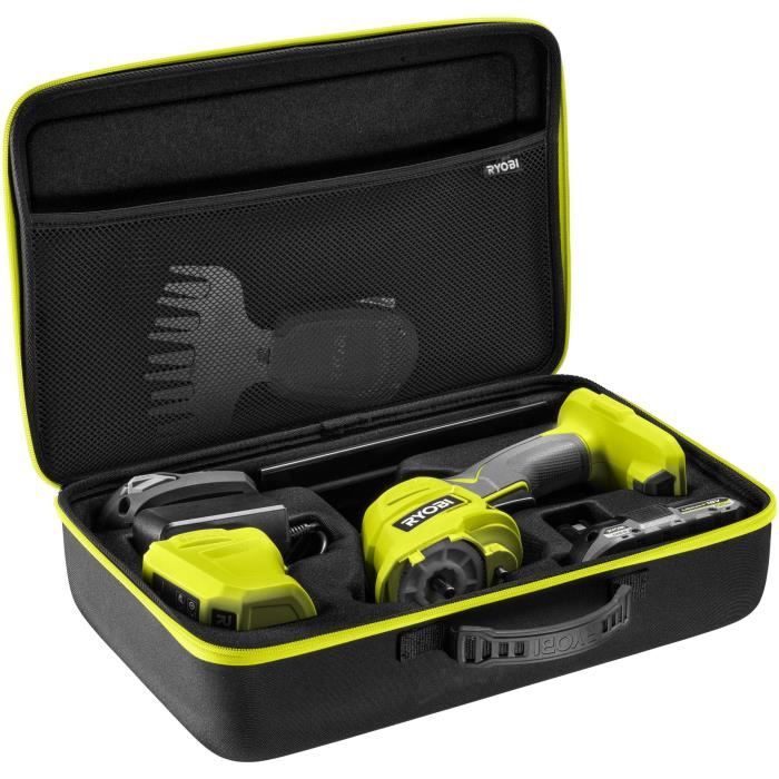 RYOBI - Cisaille a gazon / sculpteur de végétaux 18V ONE+ - Mallette de rangement + batterie 2,0 Ah & chargeur - RY18GSA-120T