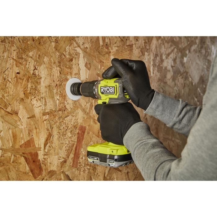 RYOBI - Perceuse-visseuse a percussion BRUSHLESS 18V ONE+ 54 Nm - 2 batteries 4 & 2 Ah, chargeur & sac de transport - RPD18BL1-2C42S