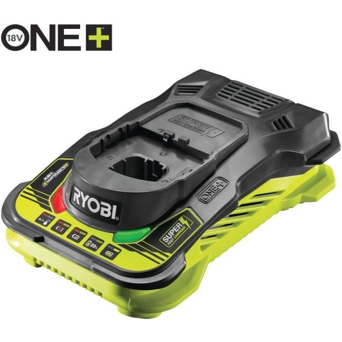 Chargeur ultra rapide lithium - RYOBI - RC18-150G - 18V - 5,0 A - Charge 1 batterie 5,0 Ah en 1h