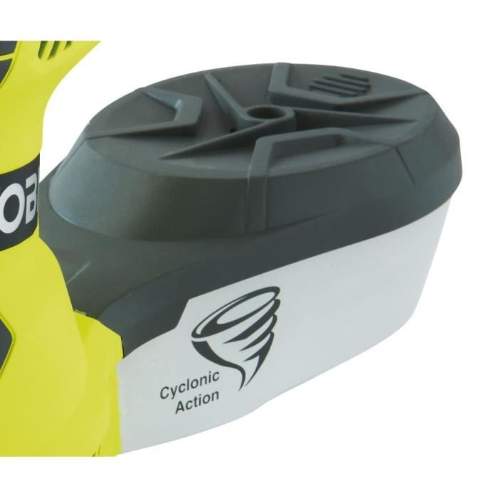 RYOBI - Ponceuse excentrique 300 W - 7 000-13 000 osc/min - diam. 125 mm - variateur de vitesse - Livrée avec 5 abrasifs - ROS300