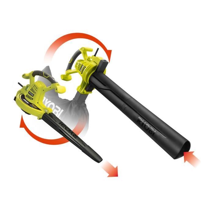 RYOBI - Souffleur aspiro-broyeur 3000 W - 2-en-1 - 2 vitesses - jusqu'a 375 km/h - aspiration 14 m³/min - broyage 16:1 - RBV3000CSV