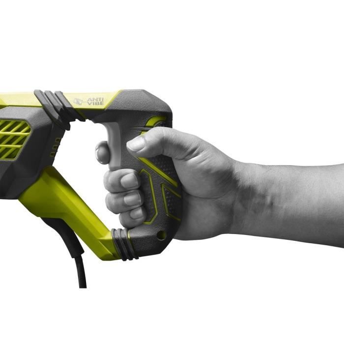 RYOBI - Scie sabre 1 200 W - 3 000 cp/min - 200 mm bois - poignée anti-vibration + coffret, 3 lames & clé hexagonale - RRS1200-K