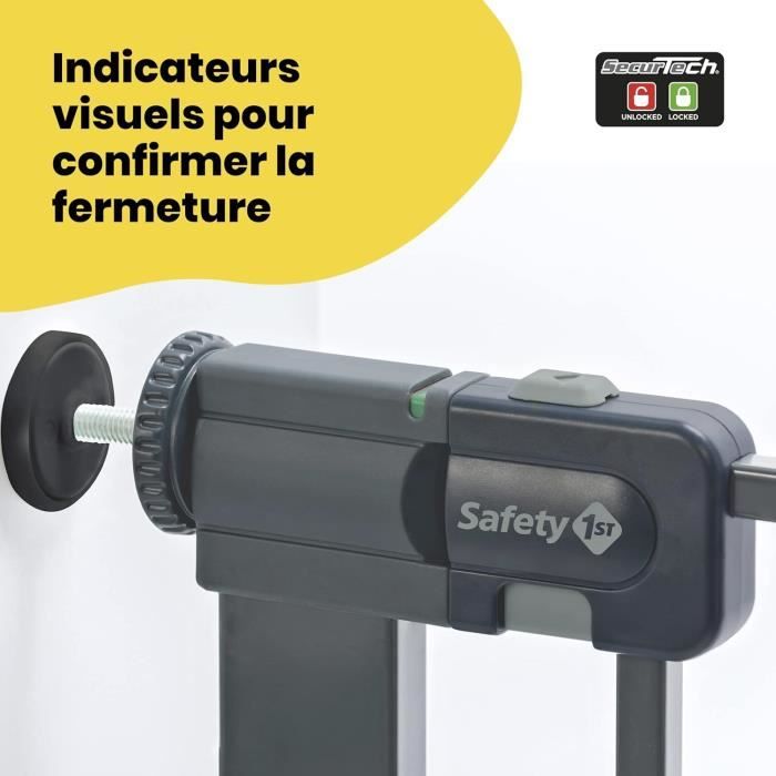 Barriere de sécurité enfant Easy Close Metal - SAFETY 1ST - Réglable de 73 a 80 cm - Anthracite - Métal