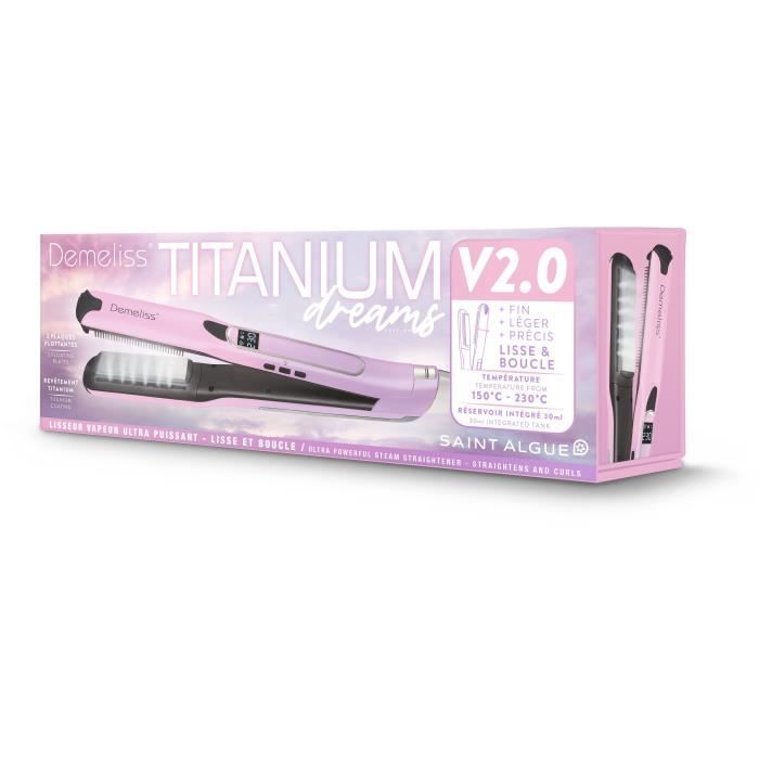 Lisseur vapeur - SAINT ALGUE Demeliss TITANIUM V2.0 - Lisseur Vapeur  Ultra Puissante - Coloris Rose/Violet