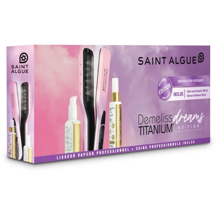 Lisseur Saint Algue DEMELISS TITANIUM DREAMS EDITION + 2 SOINS - VAPEUR