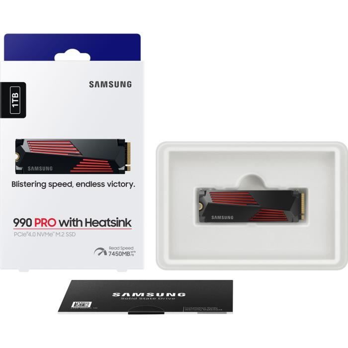 SAMSUNG SSD Interne 990 PRO avec dissipateur 1 To MZ-V9P1T0GW