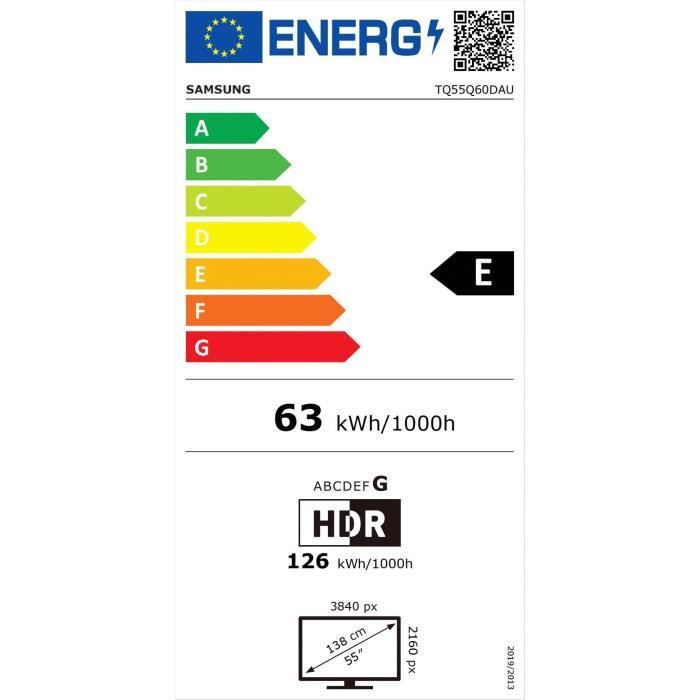 Samsung 55Q60D - TV QLED 55 (140 cm) - 4K UHD 3840x2160 - HDR - Smart TV - Gaming Hub - 3xHDMI - WiFi