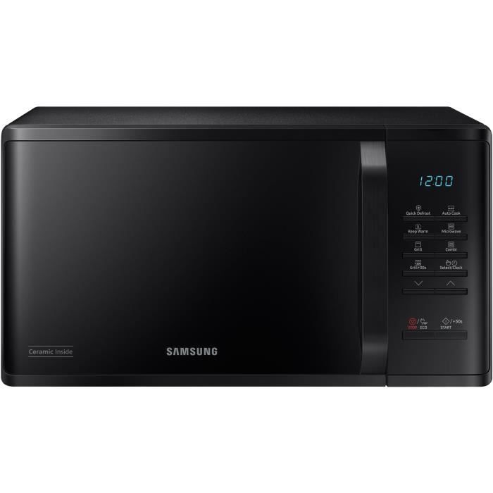 Micro-ondes Samsung MG23K3513AK - 23L - Gril - Electronique - 800W - 28,8 cm - Cavité céramique émail - Noir