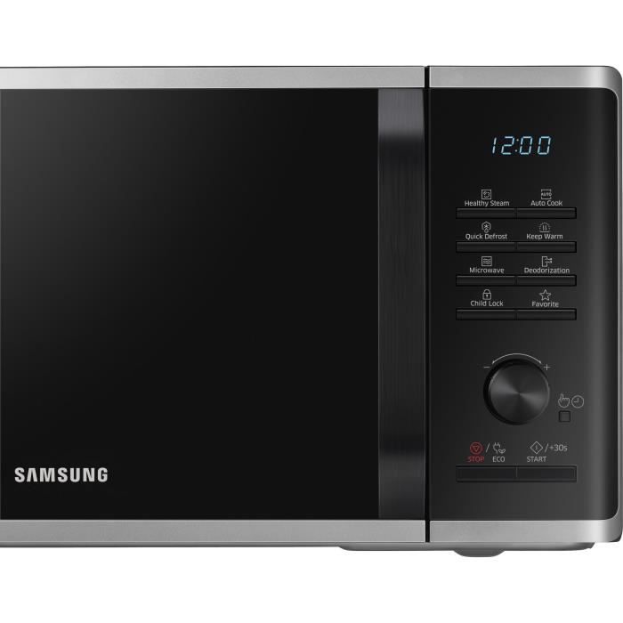 Micro-ondes solo - SAMSUNG - MS23K3555ES - Acier inoxydable - 23L - Contrôle électronique + bouton - Fonction maintien au chaud