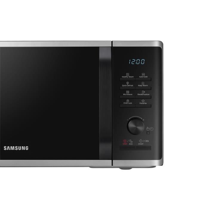 Micro-ondes solo - SAMSUNG - MS23K3555ES - Acier inoxydable - 23L - Contrôle électronique + bouton - Fonction maintien au chaud