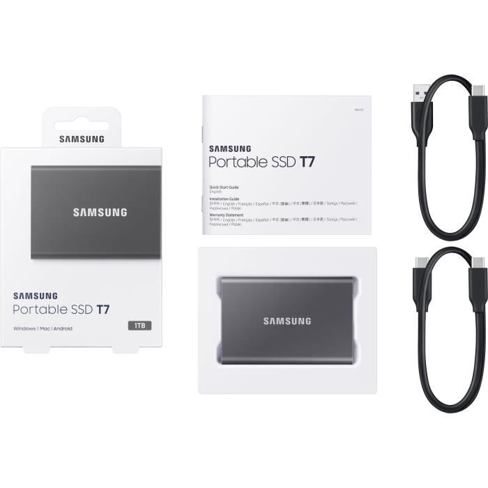 SAMSUNG SSD Externe T7 Gris 1 To MU-PC1T0T/WW