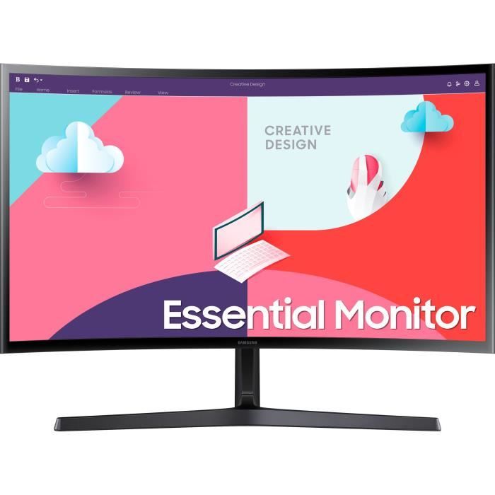 Ecran PC Incurvé - SAMSUNG S24C366EAU - 24 FHD - Dalle VA - 4 ms - 75Hz - HDMI / VGA - AMD FreeSync