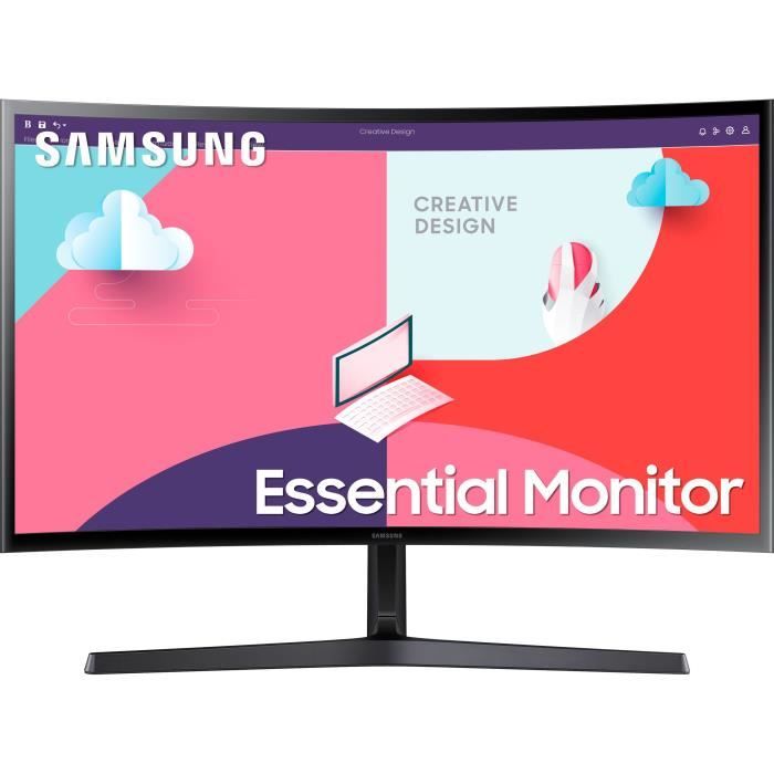 Ecran PC Incurvé - SAMSUNG S24C366EAU - 24 FHD - Dalle VA - 4 ms - 75Hz - HDMI / VGA - AMD FreeSync