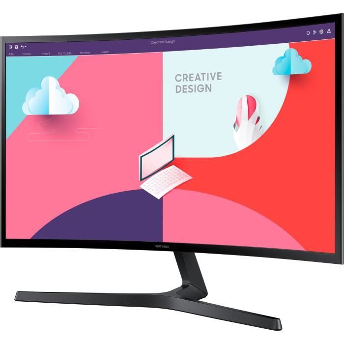 Ecran PC Incurvé - SAMSUNG S24C366EAU - 24 FHD - Dalle VA - 4 ms - 75Hz - HDMI / VGA - AMD FreeSync