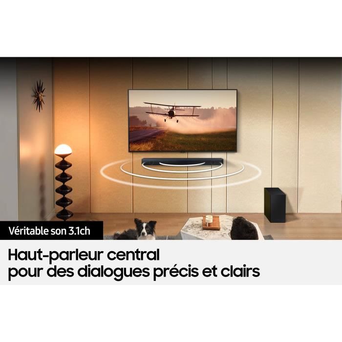 SAMSUNG HW-Q60C - Barre de son 3.1ch - Dolby Atmos DTS:X - Bluetooth - Caisson de basse sans fil - Son immersif